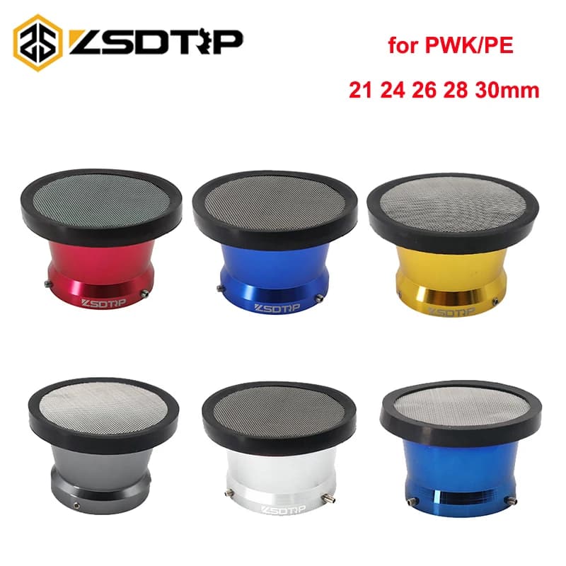 ZSDTRP Universal 50mm Mushroom Head Motorcycle Carburetor Air Filter With Mesh Cleaner Intake Pipe Modified Scooter