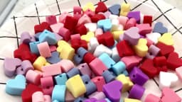 Cute-Idea 10PCs Heart Teether Pacifier Pendants Accessories Chain BPA Free Chewable Teething Soft Baby Product Food Grade