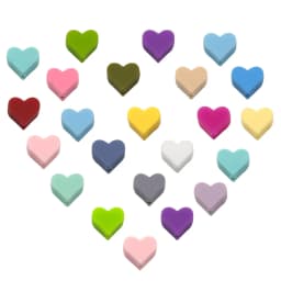 Cute-Idea 10PCs Heart Teether Pacifier Pendants Accessories Chain BPA Free Chewable Teething Soft Baby Product Food Grade