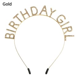 Fashion Sweet Birthday Girl Headband Metal Alloy Rhinestone Birthday Party Tiara Hair Hoop Princess Crown Women Headwear