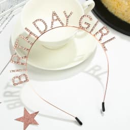 Fashion Sweet Birthday Girl Headband Metal Alloy Rhinestone Birthday Party Tiara Hair Hoop Princess Crown Women Headwear