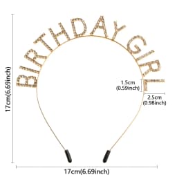 Fashion Sweet Birthday Girl Headband Metal Alloy Rhinestone Birthday Party Tiara Hair Hoop Princess Crown Women Headwear
