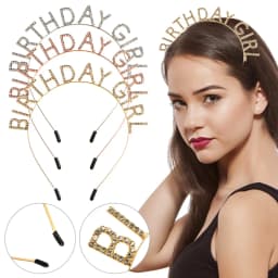 Fashion Sweet Birthday Girl Headband Metal Alloy Rhinestone Birthday Party Tiara Hair Hoop Princess Crown Women Headwear