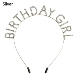 Fashion Sweet Birthday Girl Headband Metal Alloy Rhinestone Birthday Party Tiara Hair Hoop Princess Crown Women Headwear