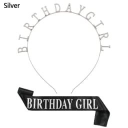 Fashion Sweet Birthday Girl Headband Metal Alloy Rhinestone Birthday Party Tiara Hair Hoop Princess Crown Women Headwear