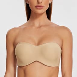 Women's Strapless Bra for Large Bust Minimizer Unlined Bandeau with Underwire