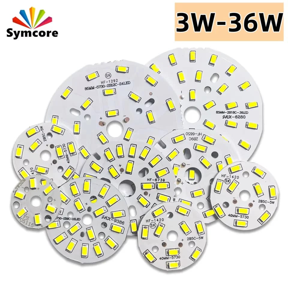 LED SMD Chip 3W 5W 7W 9W 12W 15W 18W 24W 30W 36W Brightness Light Board For LED Bulb Light Downlight Ceiling PCB With LED