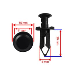100Pcs 8mm Fender Clip Body Rivet Fastener Hole Push Pin Clip ABS Plastic for Polaris Sportsman Rangers RZR 550 850 XP ATV UT