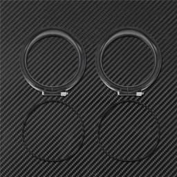 Motorcycle Visor Style Turn Signal Trim Ring With Rubber Rings Black/Chrome For Harley Touring Electra Glide Road King Softail