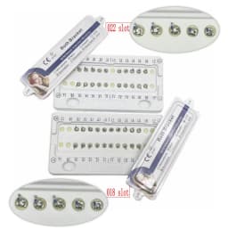 10Packs Dental Orthodontic Metal Bracket Braces Dental Mini Roth/MBT Bracket 022"/018" Slot with Hook
