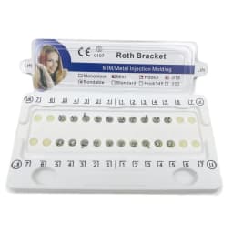 10Packs Dental Orthodontic Metal Bracket Braces Dental Mini Roth/MBT Bracket 022"/018" Slot with Hook