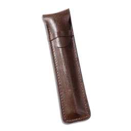 Pen Bags Separated By Single Storage Bags-Sided Leather of Pure-Color Stationery Case