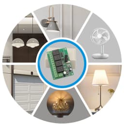 Wireless Remote Control DC 6V 12V 24V 30V 4CH RF Relay Receiver and 433MHZ Transmitter for Garage/Light/Motor/Home Appliance