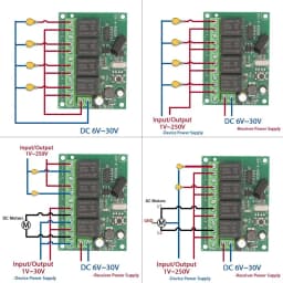 Wireless Remote Control DC 6V 12V 24V 30V 4CH RF Relay Receiver and 433MHZ Transmitter for Garage/Light/Motor/Home Appliance