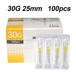 100 pieces, 30G * 4mm ,30G * 13mm , 30G * 25mm , micro-plastic injection cosmetic sterile needle surgical tool