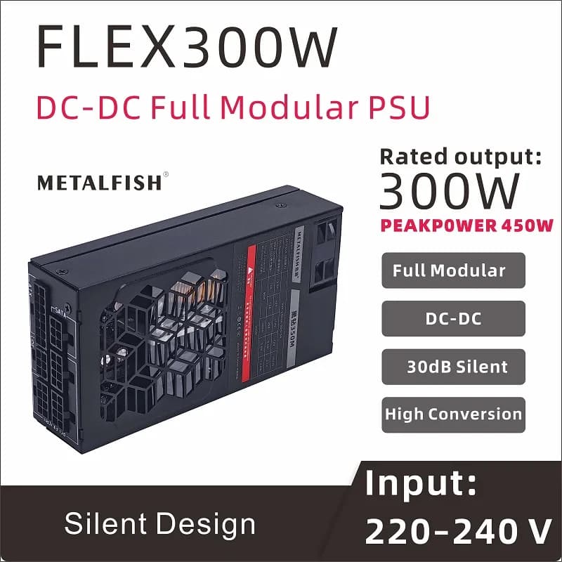METALFISH Flex 300W Modular Power Supply Small 1U Computer PSU Flex-ATX For ITX Mini PC POS AIO(220V~240V)