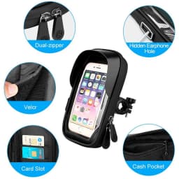 Waterproof Bicycle Motorcycle Phone Holder Bike Phone Touch Screen Bag 6.4inch Bicycle Handlebar Holder for iPhone 17Pro Samsung