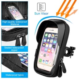 Waterproof Bicycle Motorcycle Phone Holder Bike Phone Touch Screen Bag 6.4inch Bicycle Handlebar Holder for iPhone 17Pro Samsung
