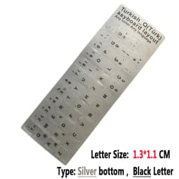 SR Matte Silver Keyboard Stickers English French Russian Italian German Arabic Spanish Thai Portugal Turkish Laptop Accessories