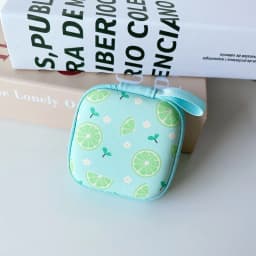 Cartoon Mini Zipper Hard Headphone Holder Case Portable Earbuds Pouch Box Earphone Storage Bag Protective USB Cable Organizer