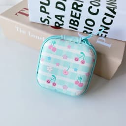 Cartoon Mini Zipper Hard Headphone Holder Case Portable Earbuds Pouch Box Earphone Storage Bag Protective USB Cable Organizer