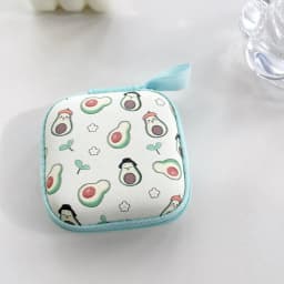 Cartoon Mini Zipper Hard Headphone Holder Case Portable Earbuds Pouch Box Earphone Storage Bag Protective USB Cable Organizer