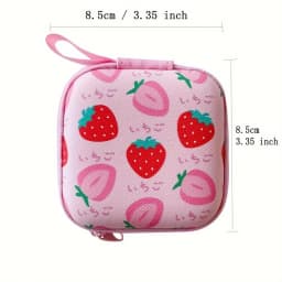 Cartoon Mini Zipper Hard Headphone Holder Case Portable Earbuds Pouch Box Earphone Storage Bag Protective USB Cable Organizer