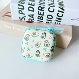 Cartoon Mini Zipper Hard Headphone Holder Case Portable Earbuds Pouch Box Earphone Storage Bag Protective USB Cable Organizer