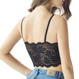 Floral Lace Bralette Women Wireless Tube Top Double Thin Straps Bra Sexy Lingerie Removable Pads Scallop Edge Crop Top Underwear