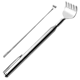 1pcs Stainless Steel Telescopic Back Scratcher Telescopic Pen Clip Portable Back Scratcher Itch Massage Tool