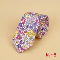 Brand New Floral Tie for Men's Narrow Casual Mens Ties for Wedding Party Flower Skinny Neckties for Women Printed Male Neck Ties