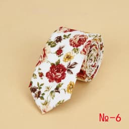 Brand New Floral Tie for Men's Narrow Casual Mens Ties for Wedding Party Flower Skinny Neckties for Women Printed Male Neck Ties