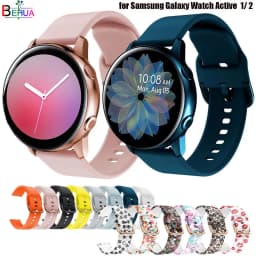 Silicone Original 20mm band Strap For Samsung Galaxy Watch Active 2 40/44mm / 3 41mm smartwatch wristband For Huawei GT 2 42mm