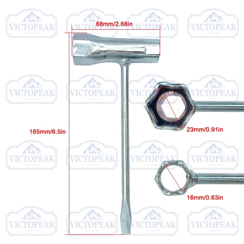 Spark Plug Socket Wrench 13mm & 19mm Stainless Steel Spanner for Chainsaw and Brush Cutter