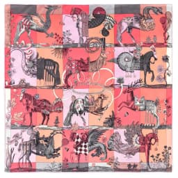 POBING Manual Hand Rolled Twill Silk Scarf Women Three Giraffes Square Scarves Echarpes Foulards Femme Wrap Bandana Hijab 90CM