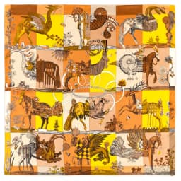 POBING Manual Hand Rolled Twill Silk Scarf Women Three Giraffes Square Scarves Echarpes Foulards Femme Wrap Bandana Hijab 90CM