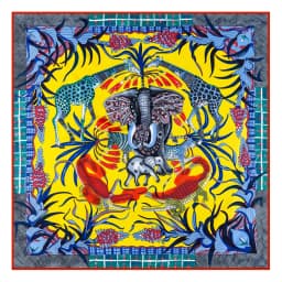 POBING Manual Hand Rolled Twill Silk Scarf Women Three Giraffes Square Scarves Echarpes Foulards Femme Wrap Bandana Hijab 90CM