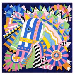 POBING Manual Hand Rolled Twill Silk Scarf Women Three Giraffes Square Scarves Echarpes Foulards Femme Wrap Bandana Hijab 90CM