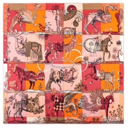 POBING Manual Hand Rolled Twill Silk Scarf Women Three Giraffes Square Scarves Echarpes Foulards Femme Wrap Bandana Hijab 90CM