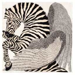 POBING Manual Hand Rolled Twill Silk Scarf Women Three Giraffes Square Scarves Echarpes Foulards Femme Wrap Bandana Hijab 90CM