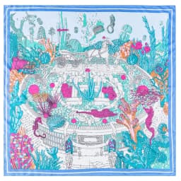 POBING Manual Hand Rolled Twill Silk Scarf Women Three Giraffes Square Scarves Echarpes Foulards Femme Wrap Bandana Hijab 90CM