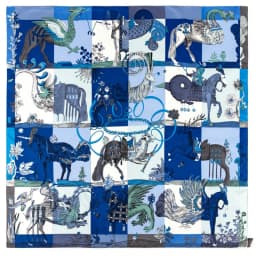 POBING Manual Hand Rolled Twill Silk Scarf Women Three Giraffes Square Scarves Echarpes Foulards Femme Wrap Bandana Hijab 90CM