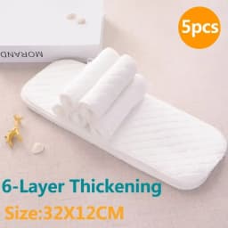 10pcs/5pcs Baby Reusable Diapers Washable Ecological Nappies Inserts Cotton Cloth Diapers for Children Breathable