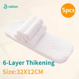 10pcs/5pcs Baby Reusable Diapers Washable Ecological Nappies Inserts Cotton Cloth Diapers for Children Breathable