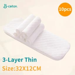 10pcs/5pcs Baby Reusable Diapers Washable Ecological Nappies Inserts Cotton Cloth Diapers for Children Breathable