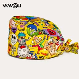 Skull Pattern Scrubs Hat Wholesale Fashion Breathable Scrub Cap Unisex Health Service Workers Adjustable Caps Nursing Hat