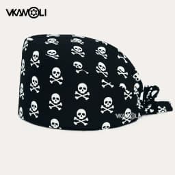 Skull Pattern Scrubs Hat Wholesale Fashion Breathable Scrub Cap Unisex Health Service Workers Adjustable Caps Nursing Hat