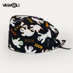 Skull Pattern Scrubs Hat Wholesale Fashion Breathable Scrub Cap Unisex Health Service Workers Adjustable Caps Nursing Hat