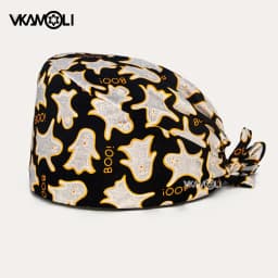 Skull Pattern Scrubs Hat Wholesale Fashion Breathable Scrub Cap Unisex Health Service Workers Adjustable Caps Nursing Hat
