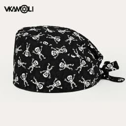 Skull Pattern Scrubs Hat Wholesale Fashion Breathable Scrub Cap Unisex Health Service Workers Adjustable Caps Nursing Hat